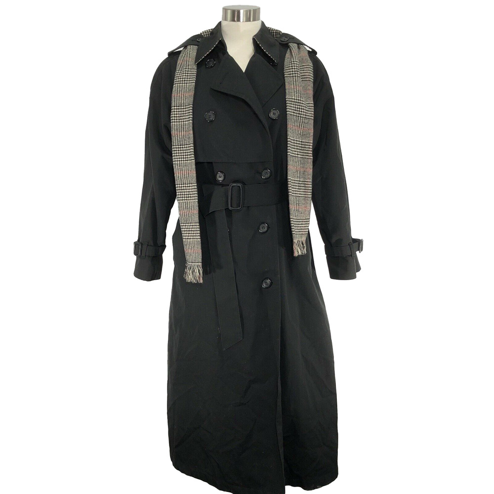 Vintage London Fog Belted Trench Coat Black